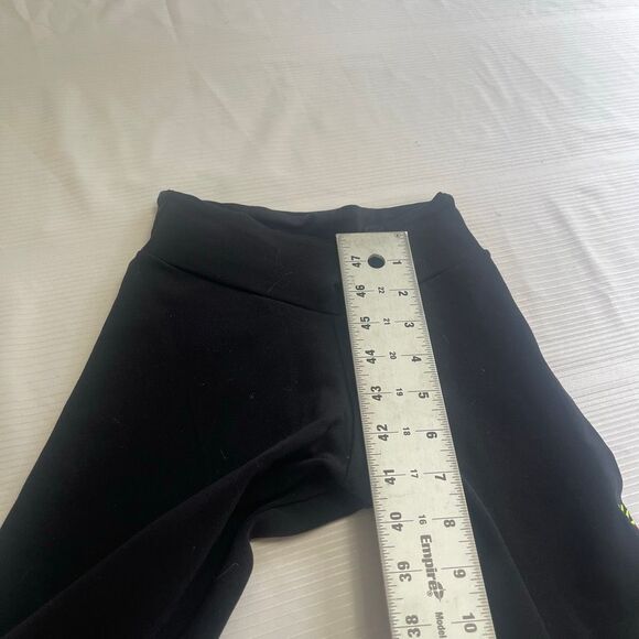 Margarita Supplex VTG Black Floral Dragonfly Embroidered Pull On Yoga Pants Sz 1 - Picture 6 of 9